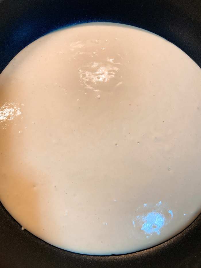 Pour the mixture into a prepared pan. Cook like a normal pancake. 