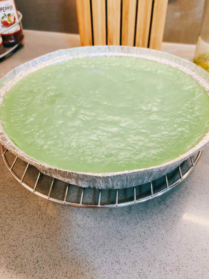 Transfer the cake onto a wire rack. Let it cool completely before slicing.