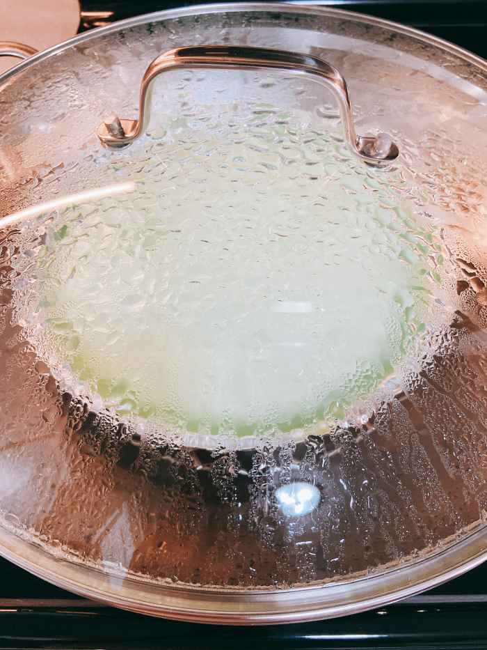 Transfer the batter into the pan and cover with a lid. Steam for 40 minutes over medium-high heat.