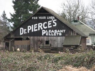 Some old barns still show the old medicine advertisements. It was a good way to get your barn painted free of charge.