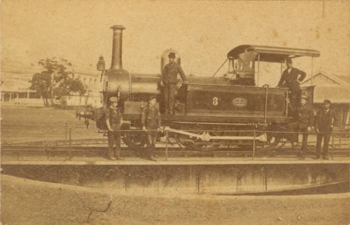 A Yorkshire Tank during the early Meiji Era. Early Japanese Railways 1853-1914: Engineering Triumphs That Transformed Meiji-era Japan by Dan Free, Tuttle Publishing, ISBN 978-4-8053-1006-9, www.tuttlepublishing.com, 1-800-526-2778.