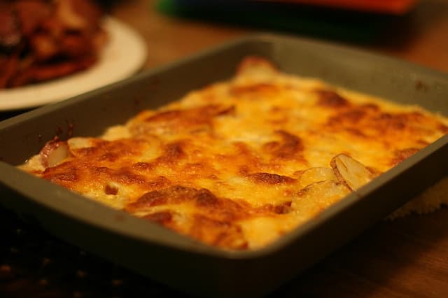 Potatoes and cheese in the above recipe is, in fact, potatoes au gratin. It is just as good today as in the 1920s!