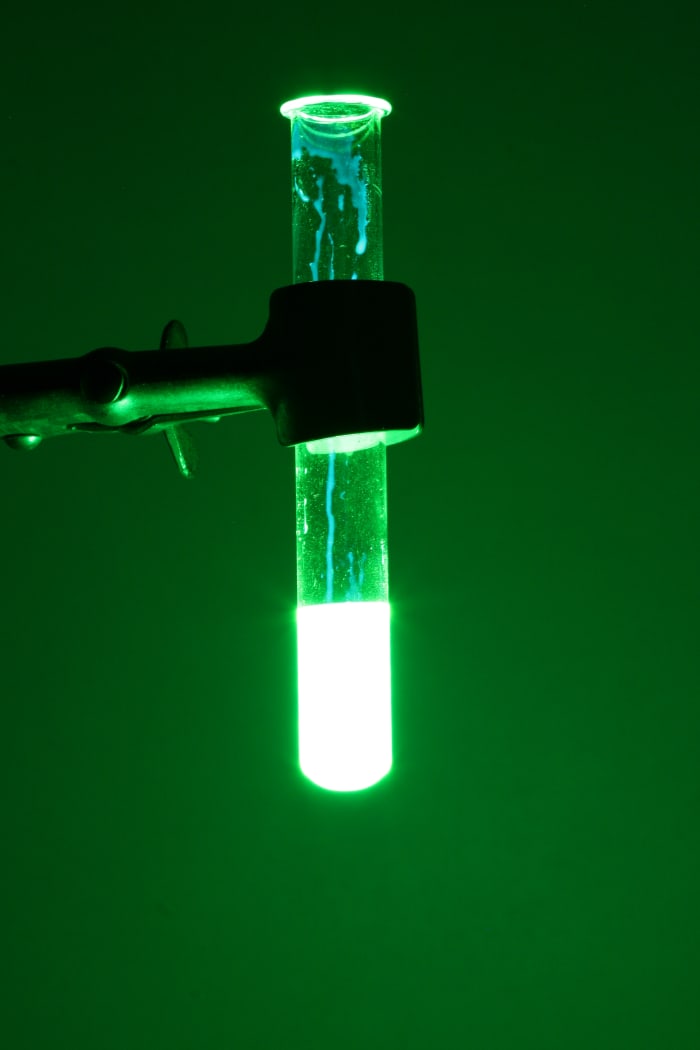 Waterproof, no batteries needed, minimal heat & inexpensive. Glow Sticks are particularly useful when light is needed but sparks could be deadly.