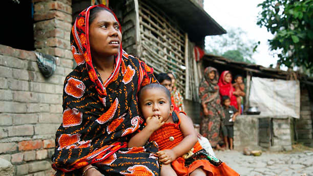Rukhsar Khatoon has the last case of polio detected in India, pictured here with her mother Shabida Bibi in Shahapar village, West Bengal.