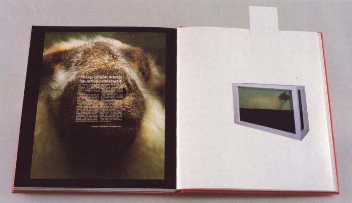 page from Damien Hirst’s, I Want to Spend the Rest of My Life Everywhere, With Everyone, One to One, Always, Forever, Now” (New York, Penguin Group, USA, 2000).
