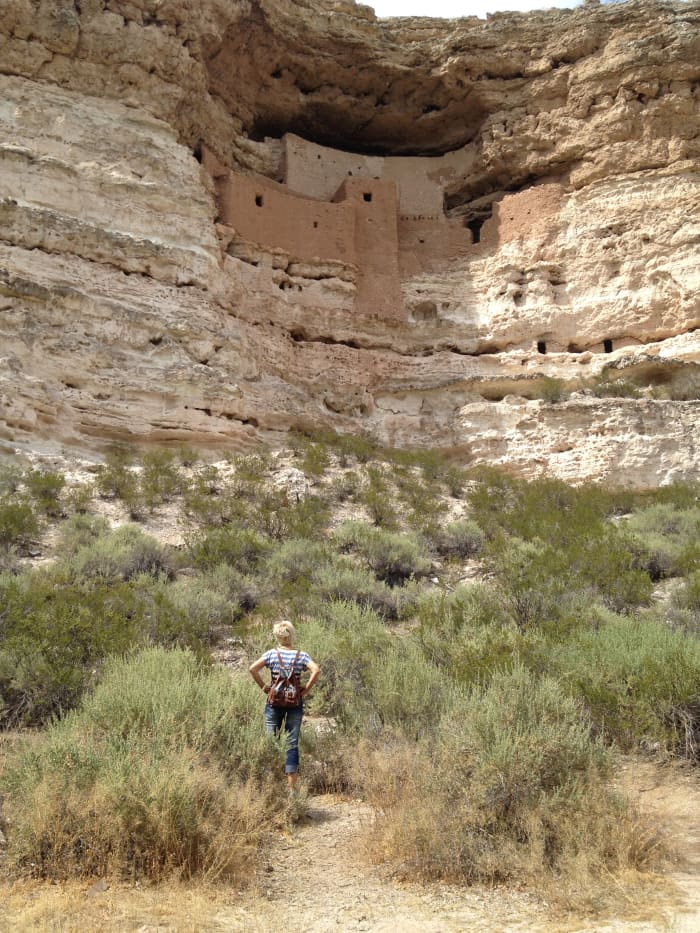 Montezuma Castle National Monument South of Flagstaff, AZ. Pre-Columbian Cliff Dwelling abandoned by its inhabitants a century before Columbas