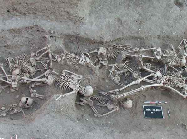 Victims of the bubonic plague in a mass grave in Martigues, France. The Black Death was one of the the most devastating pandemics in human history. It arrived in Europe in 1347 and played a part in bringing about the end of Feudalism.