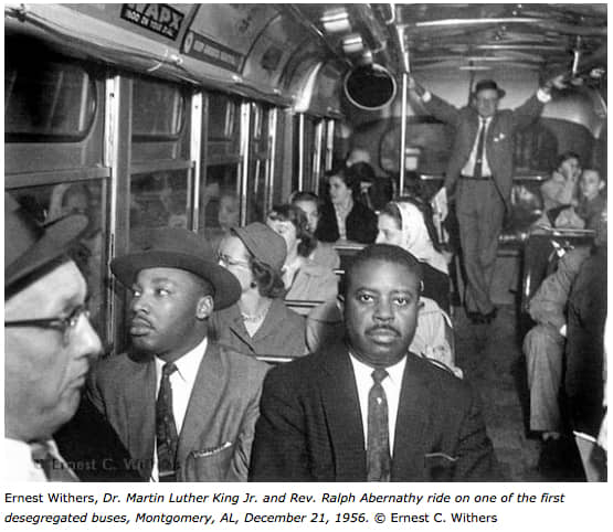 The ending of the Montgomery, AL Bus Boycott was one of the many historic events that Ernest Withers allowed his children to witness.