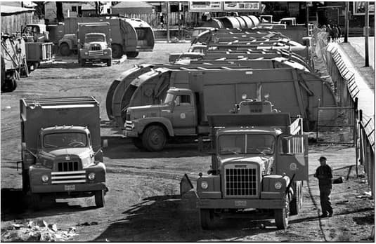 On Feb. 12, 1968, the first day of the Memphis sanitation workers strike, the city's garbage trucks remained silent and unmanned.