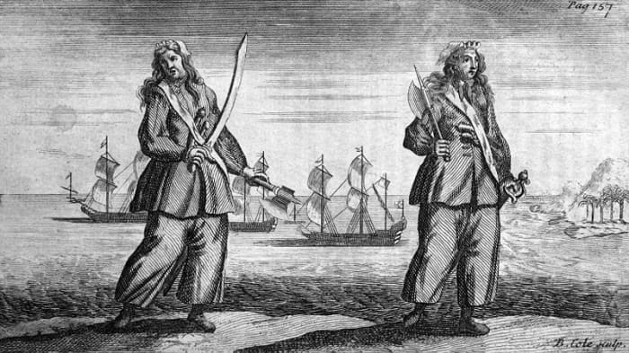 Ann Bonny and Mary Read were female pirates who dressed as men.