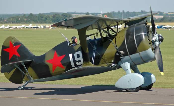 The Polikarpov I-15 fighter used at the beginning of the Second World War out-classed by the Me109 many were destroyed on the ground during the initial invasion.