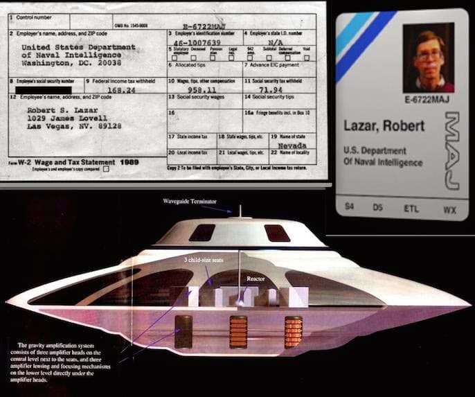 Bob Lazar's (supposed) badge and what he claims was at Area 51. Originally posted on oliverrobinson.net