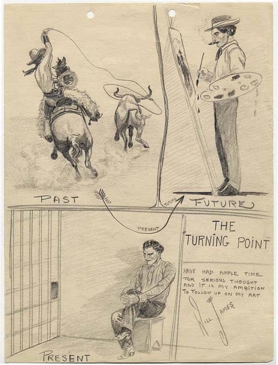In this drawing, Will James reflects on how his 15-month prison sentence became a turning point in his life.