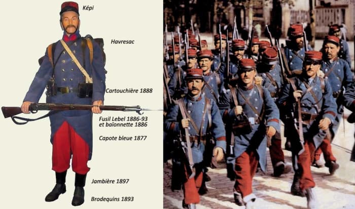 The French uniform in 1914 was striking and easy to see - helping friendly commanders, but also making French troops easy targets for the enemy.
