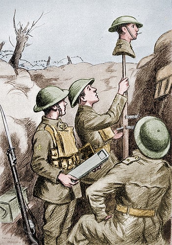 Another trick was to try to draw the fire of snipers in the hope they would reveal their location.