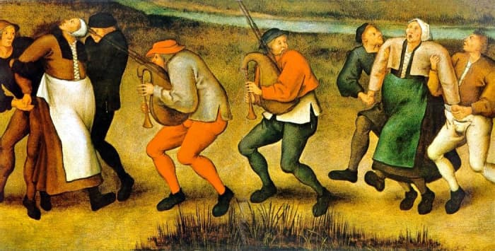 Music was typically played during outbreaks of dancing mania, as it was thought to remedy the problem.