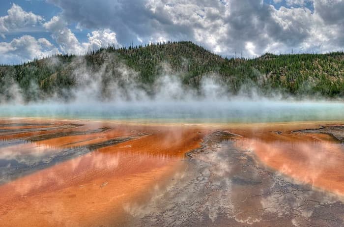 The Grand Prismatic Spring shows that Yellowstone NP is presently a geothermal hotspot