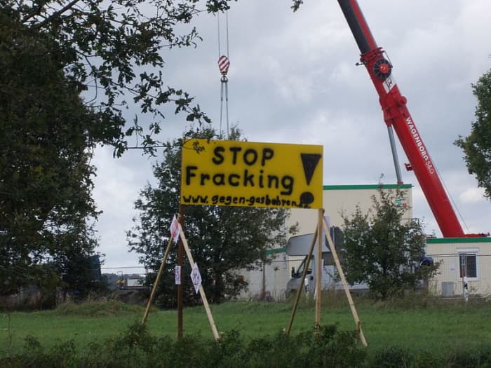 Anti-fracking sign.