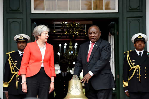 In 2018, Britain's Prime Minister Theresa May presented the salvaged ship's bell from the SS Mendi to South Africa's President Cyril Ramaphosa.
