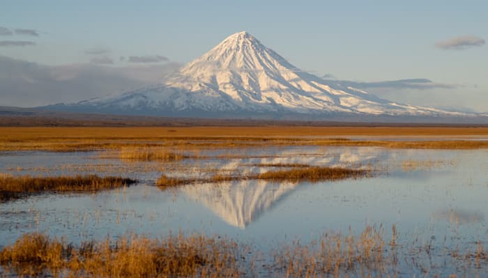 Because of its primal beauty, the Kronotsky Volcano in Eastern Russia is a recognized UNESCO World Heritage Site