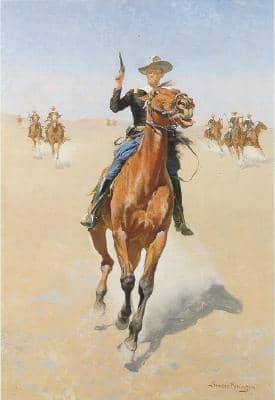 Frederic Remington, "The Trooper." Remington had a flourishing career illustrating stories of the American West for magazines.