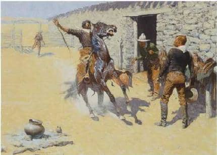 Frederic Remington, "The Apaches." This painting shows Remington's flair for the dramatic. His paintings often tell a story.