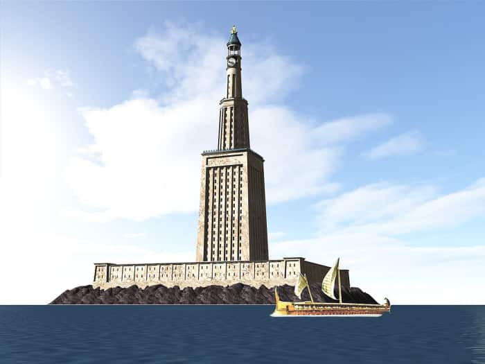 The Lighthouse of Alexandria, built under the rule of Ptolemy. 
