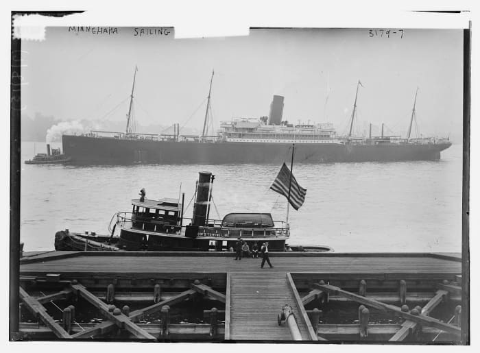 SS Minnehaha (circa 1910-1915) in an American port.