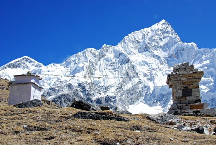 The memorial on Mt. Everest for Doug Hansen, Rob Hall, Andy Harris and Yasuko Namba