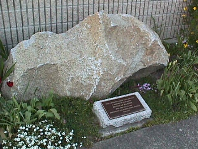 The Everest shaped memorial to Doug Hansen on the property of the Kent, Washington Post Office.