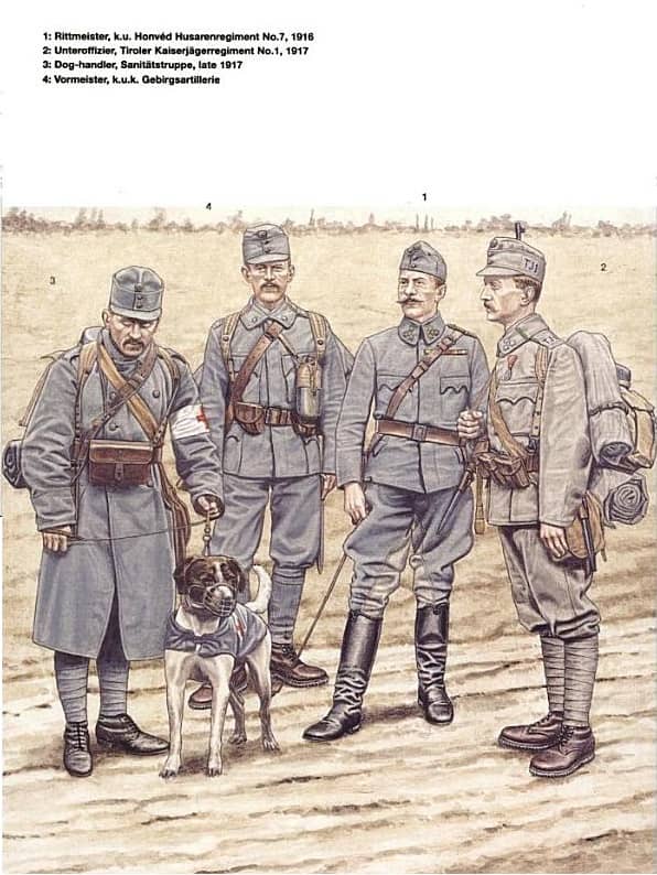 While Austro-Hungarian troops had the misfortune of trying to conduct bayonet charges against superior enemy troops, at least they did so in uniforms which weren't designed to draw fire... unlike the French.