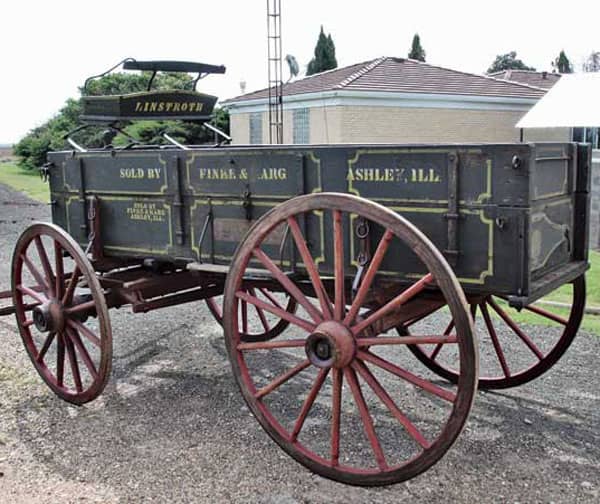 Wagons, similar to the one pictured here, would have been used by the military to transport goods throughout Oklahoma.
