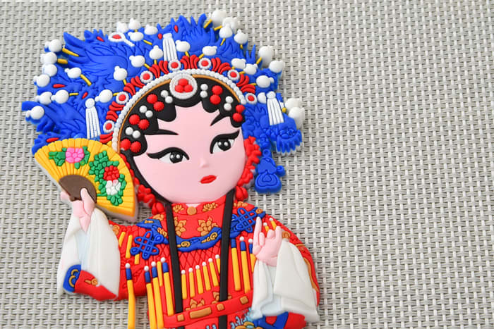 Operatic depiction of Yang Yuhuan. The historical beauty is frequently represented on Chinese travel souvenirs.