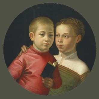 Boy and Girl of the Attavanti family (early 1580s), Oberlin College, Allen Memorial Art Museum - This portrait is one of the few known paintings of the Genoan period
