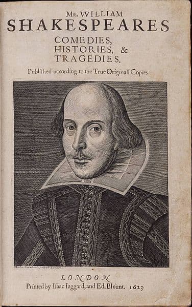Title page of the First Folio,