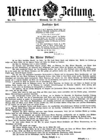 Austria-Hungary declares war on Serbia
