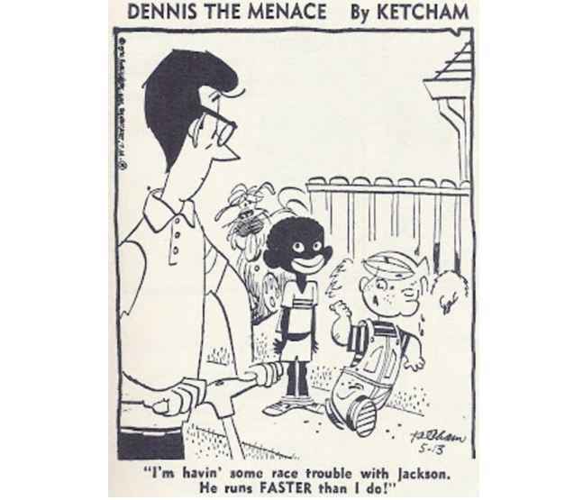Hank Ketcham's 1970 depiction of a black child in Dennis the Menace