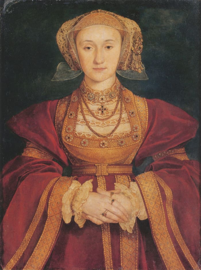 Anne of Cleves, a portrait painted by Hans Holbein the Younger. Henry quickly regretted his decision to marry Anne. He liked the painted image of her that he saw, but failed to find her attractive in the flesh. She agreed to an annulment.