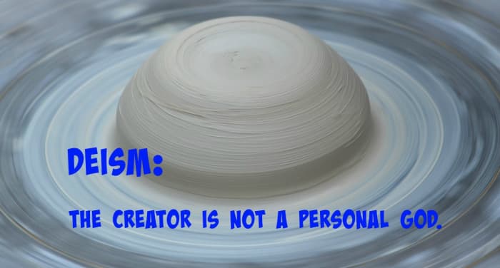 A potter's wheel is a metaphor for the deist concept of a Creator who creates the world but takes no further interest in His creation. It excludes organized religion and worship of any kind.