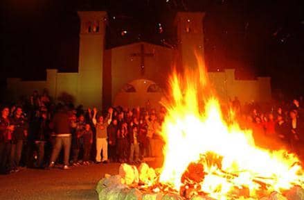 Harry Potter gets the torch at a New Mexico book burning in 2002.