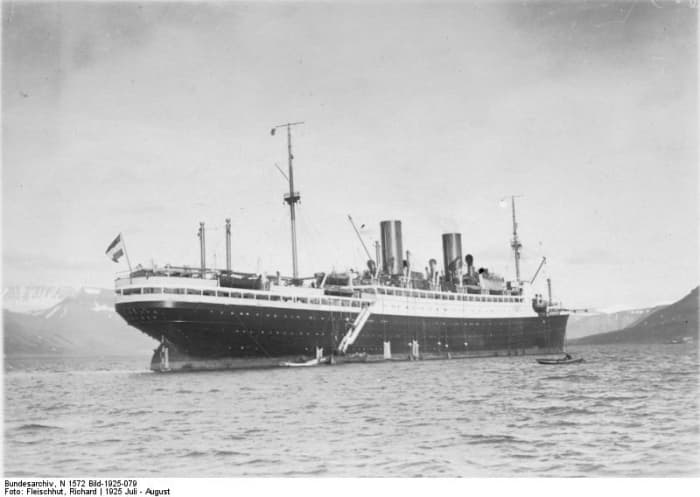14,500-ton Steuben circa 1925. At that time it was named the Munchen, but was renamed in 1938 after the German officer in the American Revolutionary War.