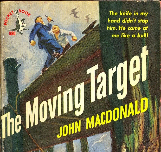 Detail from the cover of an earlier edition of The Moving Target.