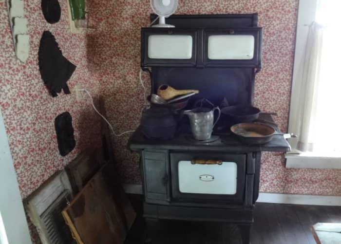 Cooking was done on cast iron stoves that also provided heat during winter months and the heat of summer.