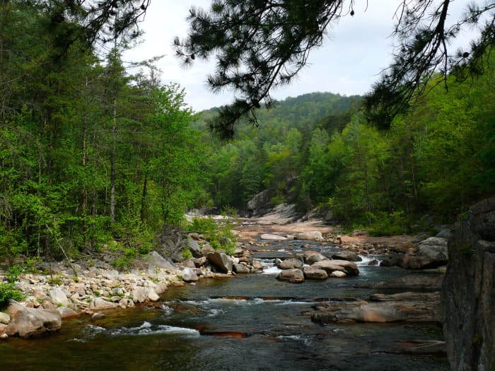 Wilson Creek over one hundred and fifty years later, much like it was the day of the battle. After battle reports incorrectly referenced the body of water as Wilson's Creek, and it became the name of the battle.