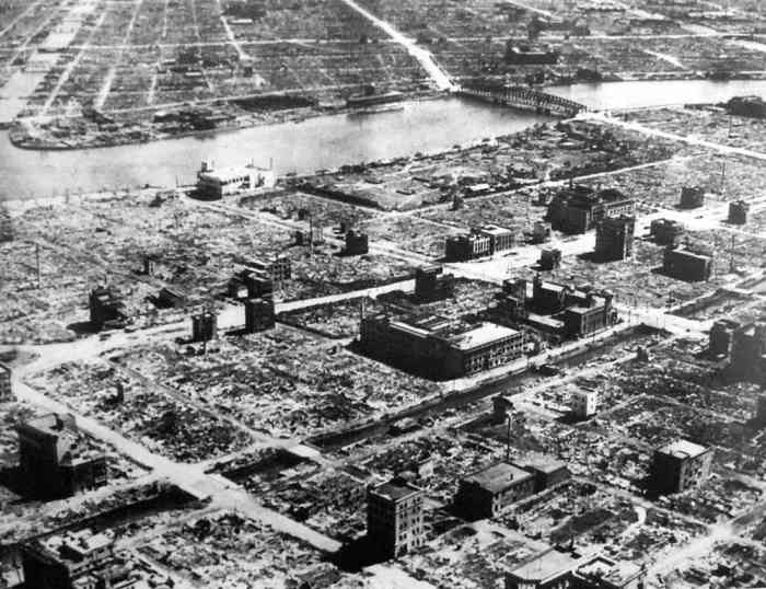 Tokyo after Le May's B-29s destroyed the city on the 9th and 10th March 1945, code named "Operation Meetinghouse," they were the single most deadly air raids in history more destructive than the atomic bombing of Hiroshima an Nagasaki.