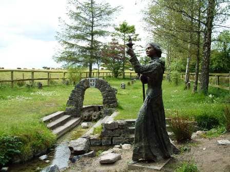 St. Brigid's well at Kildare, her monastery that no longer stands, where pagans and Christians leave prayers and talismans.
