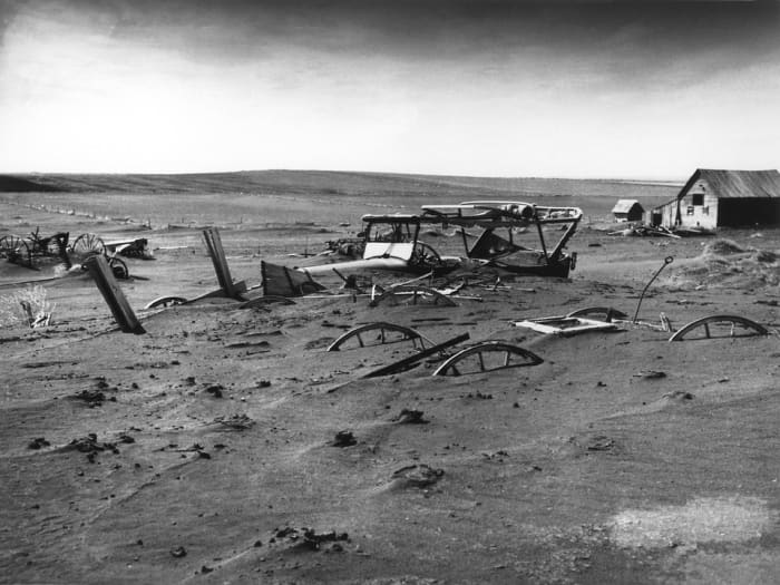 A series of severe droughts caused the Dust Bowl, adding hardship to already struggling farmers living in parts of the U.S.A. The drought came in three waves, 1934, 1936, and 1939–1940, but some regions experienced drought conditions for eight years