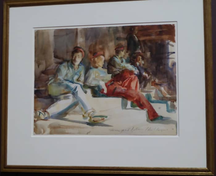 Sargent showed scenes of everyday life such as this group of Spanish soldiers resting. Copyright image by Frances Spiegel with permission from Dulwich Picture Gallery. All rights reserved.