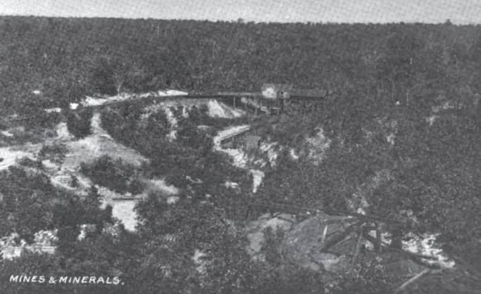 Birds Eye of the Witteville Railroad and Coal Mines, showing the location of where the tipple was once located.