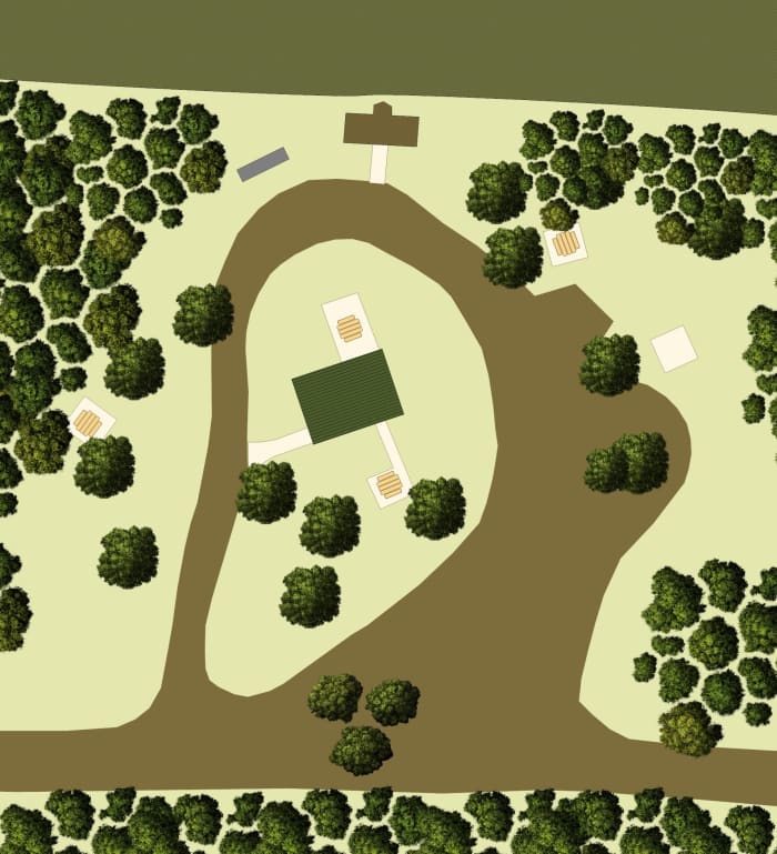 Map of the park on top of Cavanal Hill. This scenic overlook has beautiful views of Poteau and the surrounding countryside.